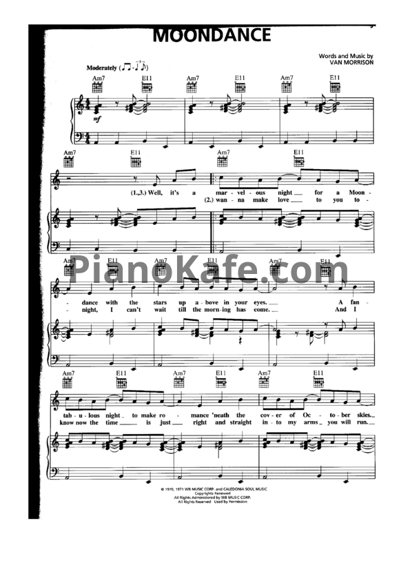 Ноты Michael Buble - Moon dance - PianoKafe.com