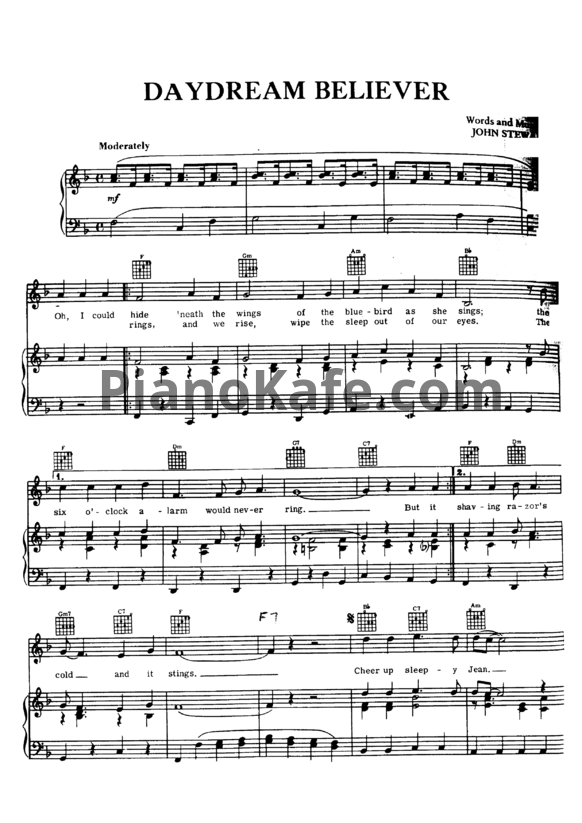 Ноты The Monkees - Daydream believer - PianoKafe.com