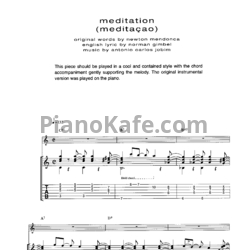 Ноты Antonio Carlos Jobim & Newton Mendonç - Meditation (Voice and Guitar tabs) - предпросмотр