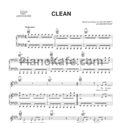 Ноты Taylor Swift - Clean - предпросмотр