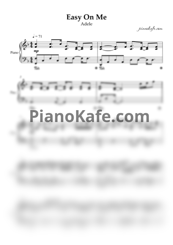 Ноты Adele - Easy on me - PianoKafe.com