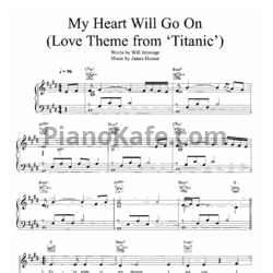 Ноты Celine Dion - My heart will go on (Версия 3) - предпросмотр
