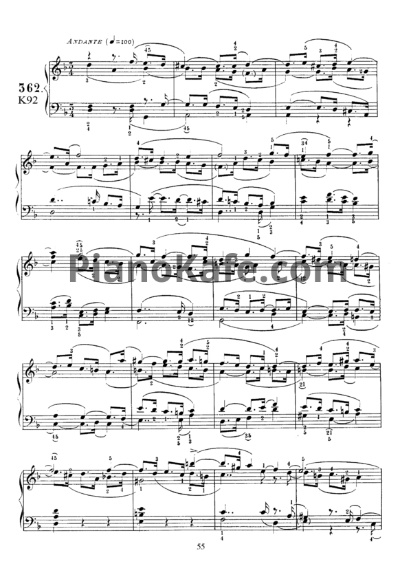 Ноты Д. Скарлатти - Соната K92 - PianoKafe.com