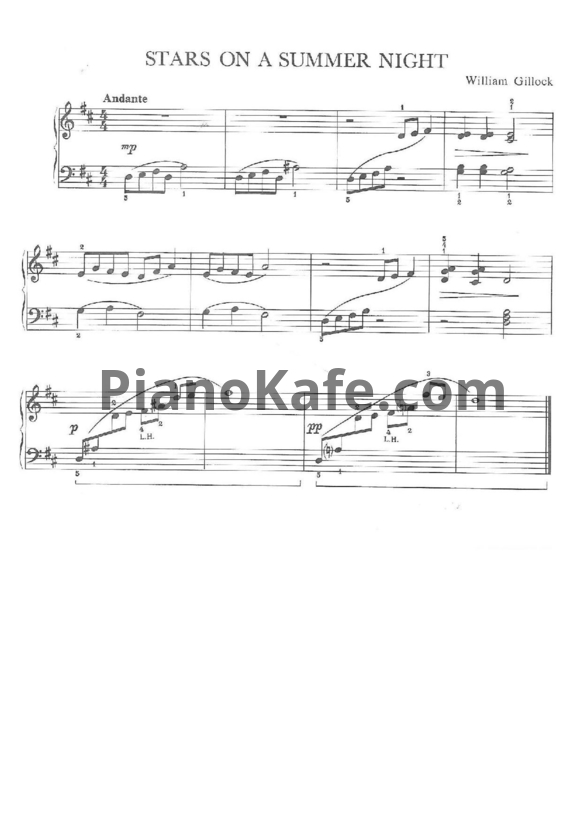 Ноты  William Gillock - Stars on a summer night - PianoKafe.com