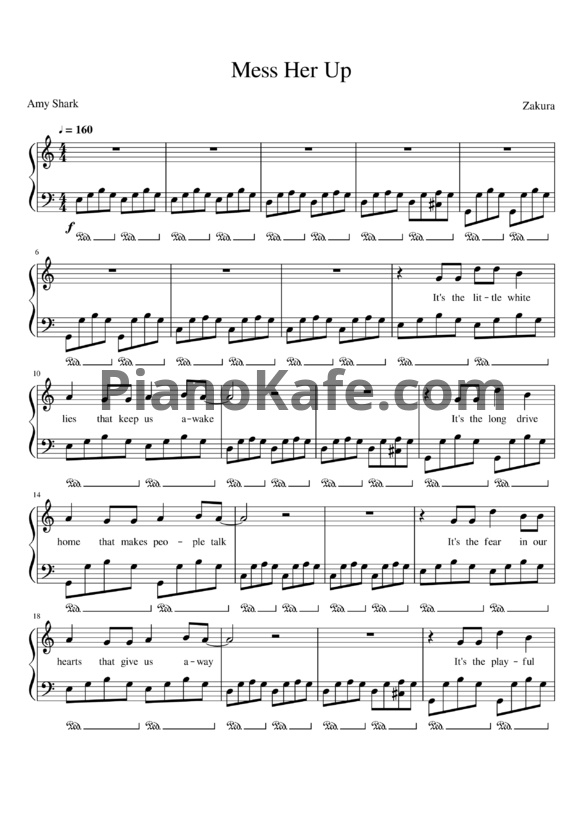 Ноты Amy Shark - Mess her up - PianoKafe.com