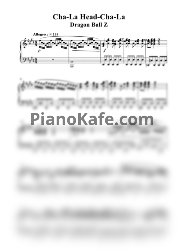 Ноты Hironobu Kageyama - Cha-La Head-Cha-La - PianoKafe.com
