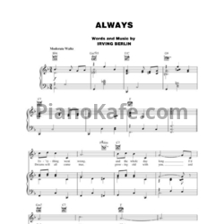 Ноты Irving Berlin - Always - предпросмотр