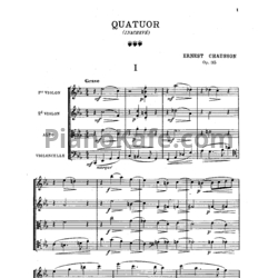 Ноты Эрнест Шоссон - Струнный квартет до минор (Op. 35) - предпросмотр