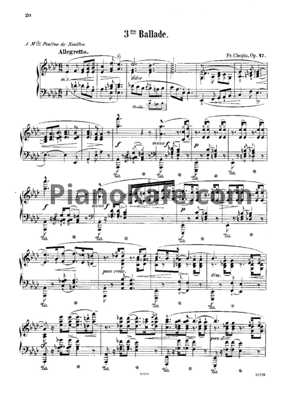 Ноты Фредерик Шопен - Баллада №3 (Op. 47) - PianoKafe.com