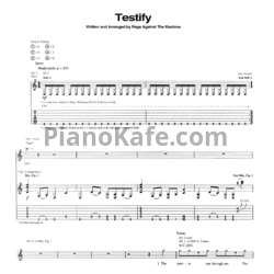 Ноты Rage Against the Machine - Testify - предпросмотр