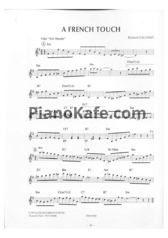Ноты Richard Galliano - A french touch (скрипка) - PianoKafe.com