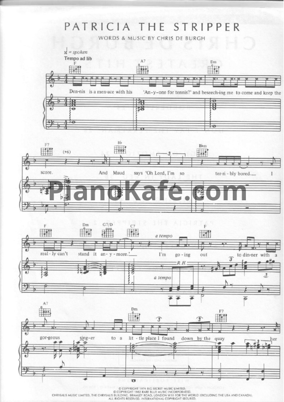 Ноты Chris de Burgh - Greatest hits (Книга нот) - PianoKafe.com