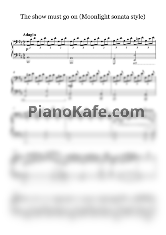 Ноты Natalia Posnova - The show must go on (Moonlight sonata style) - PianoKafe.com