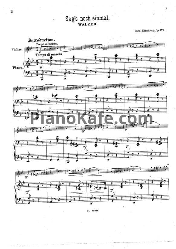 Ноты Р. Эйленберг - Sag's noch einmal Valse (Op. 179) - PianoKafe.com