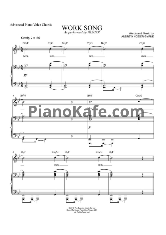 Ноты Hozier - Work song - PianoKafe.com