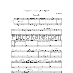 Ноты В. Моцарт - Менуэт из оперы "Дон Жуан" (Ансамбль для 2 фортепиано) - предпросмотр