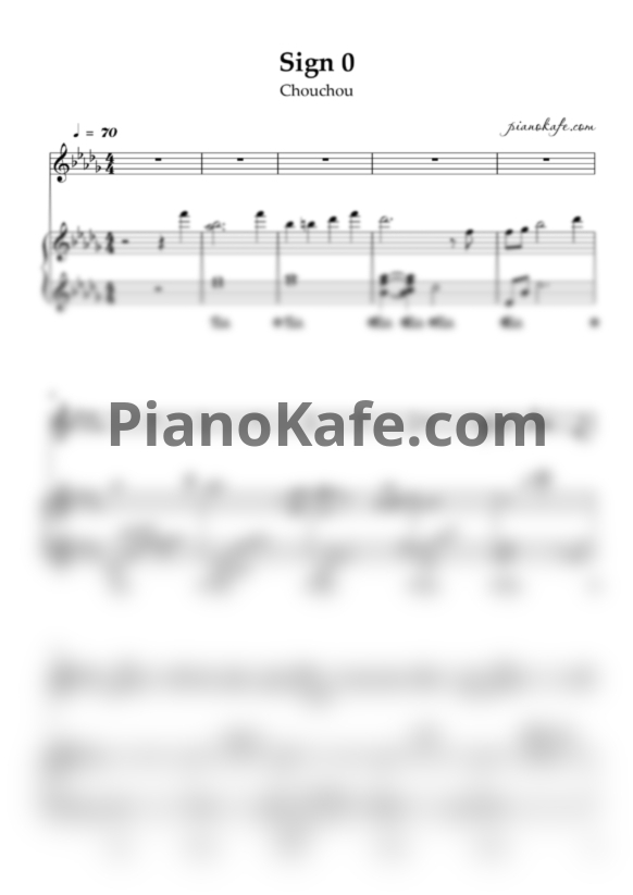 Ноты Chouchou - sign 0 - PianoKafe.com