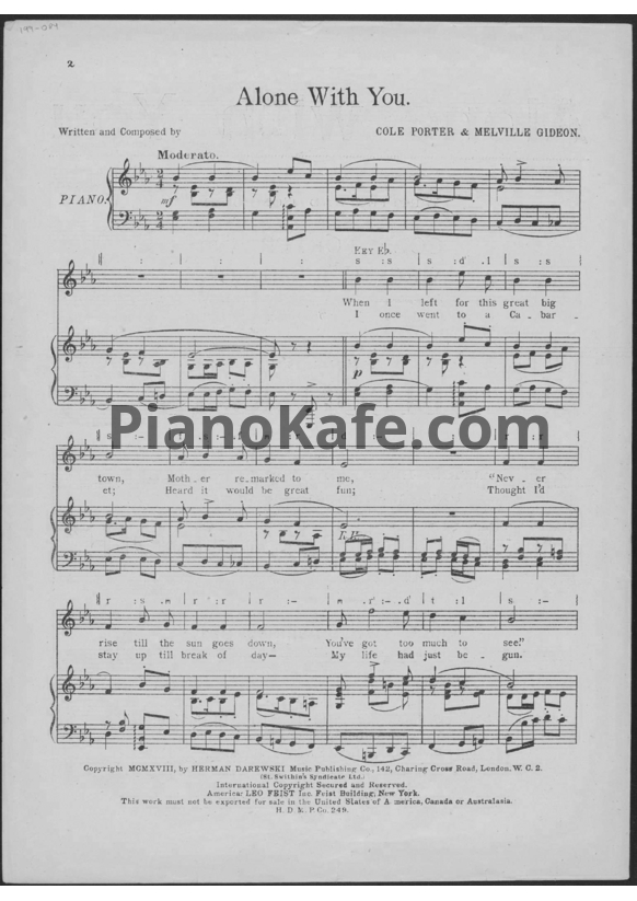 Ноты Cole Porter - I Introduced - PianoKafe.com