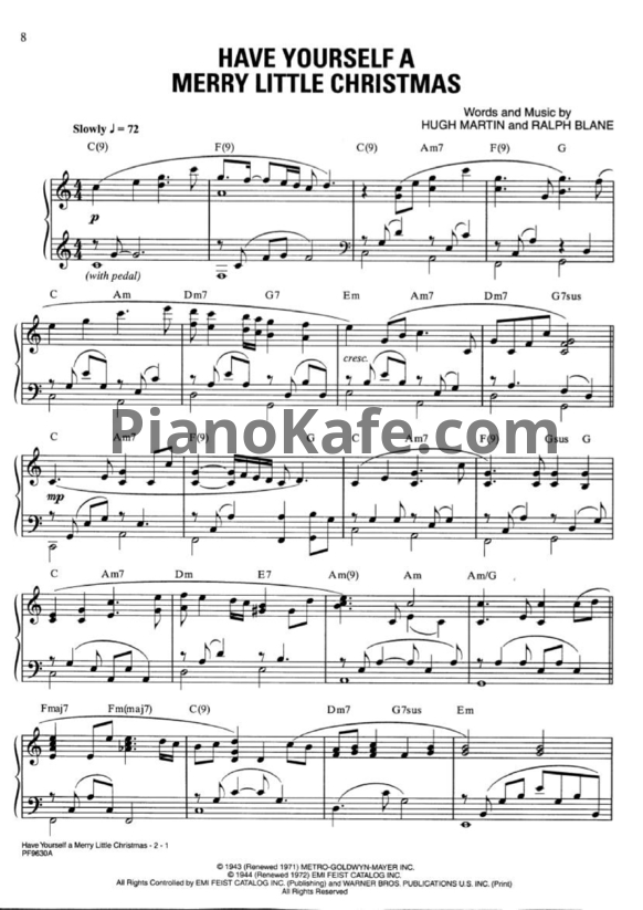 Ноты Hugh Martin - Have yourself a merry little Christmas - PianoKafe.com