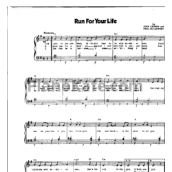 Ноты The Beatles - Run for your life - предпросмотр