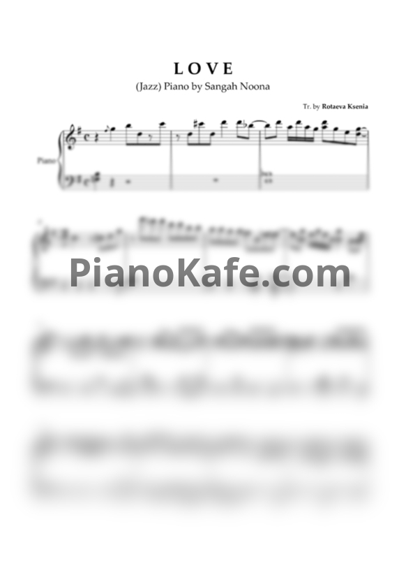 Ноты Sangah Noona - Love (Jazz piano) - PianoKafe.com