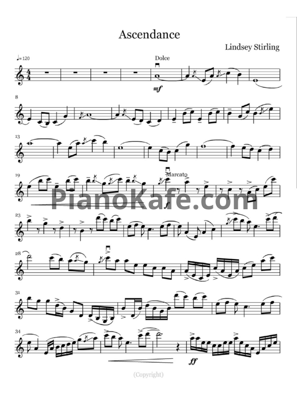 Ноты Lindsey Stirling - Ascendance (Версия 2) - PianoKafe.com