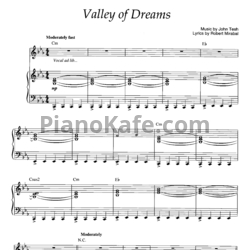 Ноты John Tesh - Valley of dreams - предпросмотр