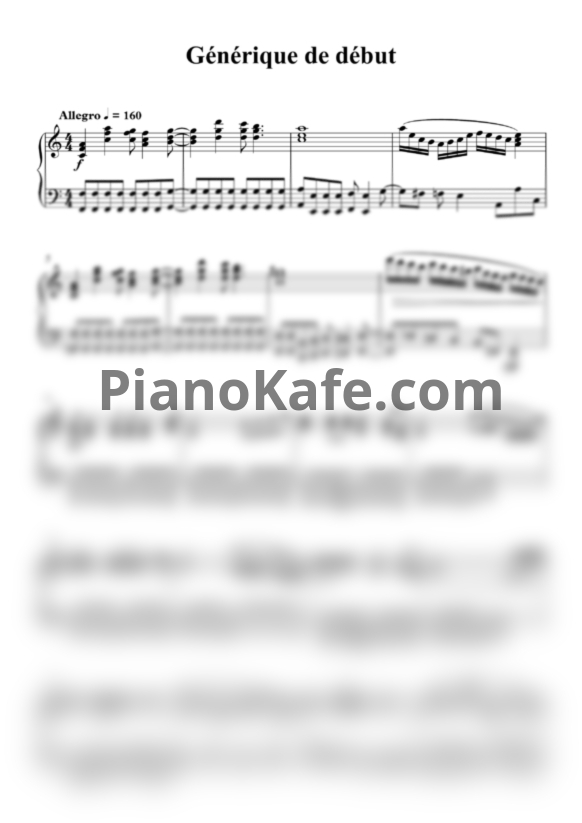 Ноты Tobisawa Hiromoto - Générique de début - PianoKafe.com