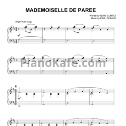 Ноты Paul Durant - Mademoiselle de paree - предпросмотр
