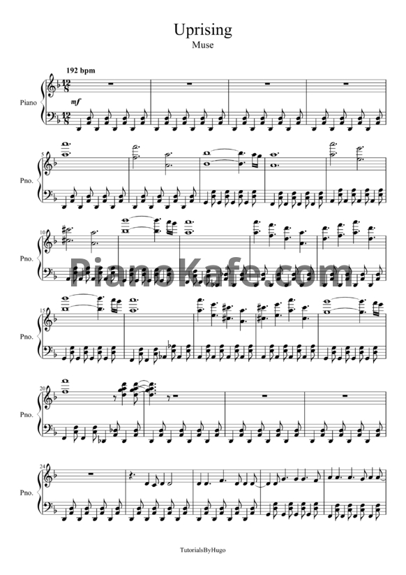 Ноты Muse - Uprising - PianoKafe.com
