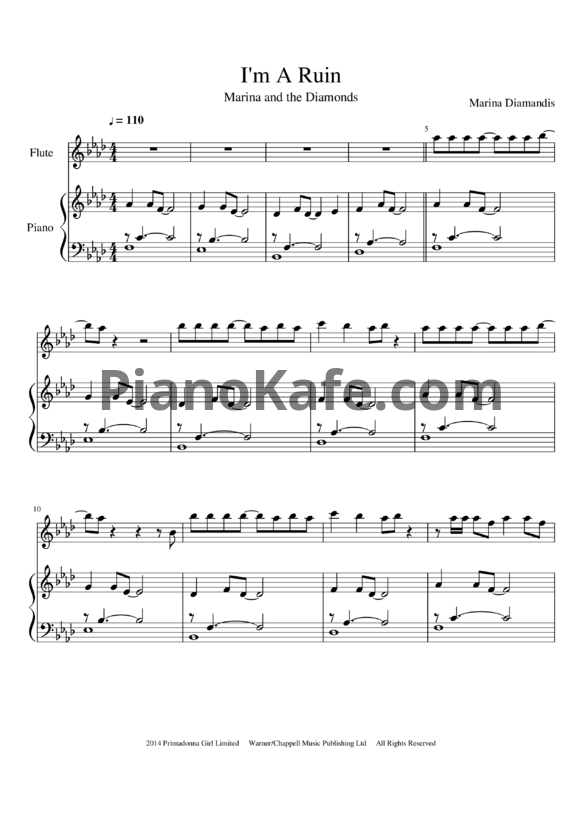Ноты Marina And The Diamonds - I'm a ruin - PianoKafe.com