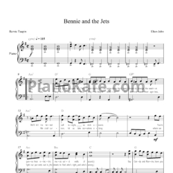 Ноты Elton John - Bennie and the jets (Piano cover) - предпросмотр