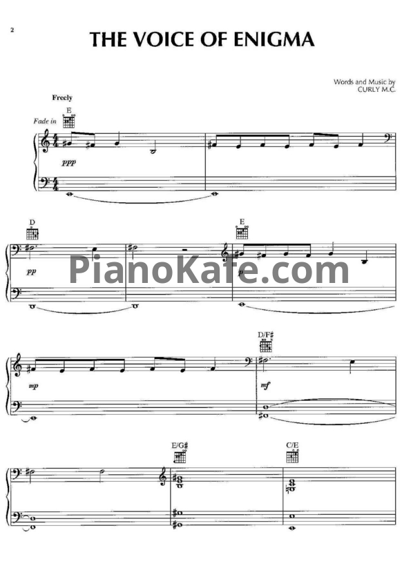 Ноты Enigma - MCMXC A.D. (Книга нот) - PianoKafe.com