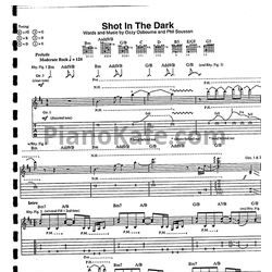 Ноты Ozzy Osbourne - Shot in the dark (Guitar Tabs & Voice) - предпросмотр