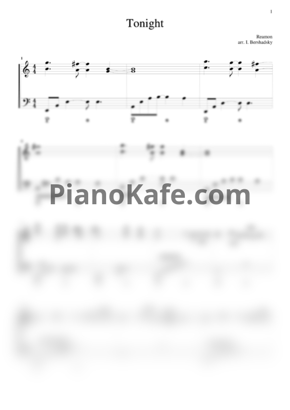 Ноты Reamonn - Tonight - PianoKafe.com