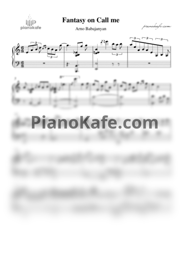 Ноты Арно Бабаджанян - Фантазия на тему Call me - PianoKafe.com