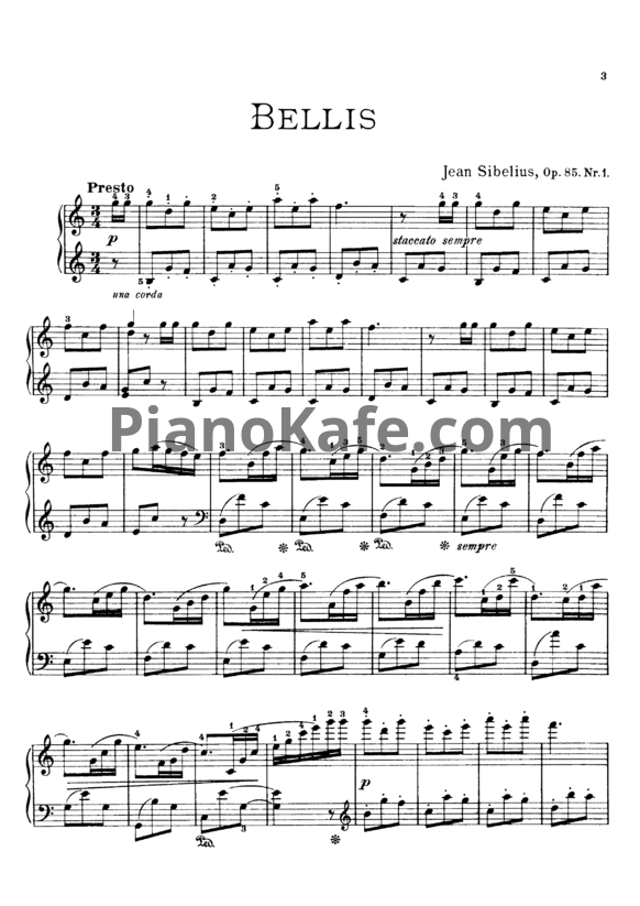 Ноты Ян Сибелиус - 5 пьес для фортепиано "Цветы" (Op. 85) - PianoKafe.com