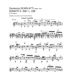 Ноты Д. Скарлатти - Соната K208/L238 - предпросмотр