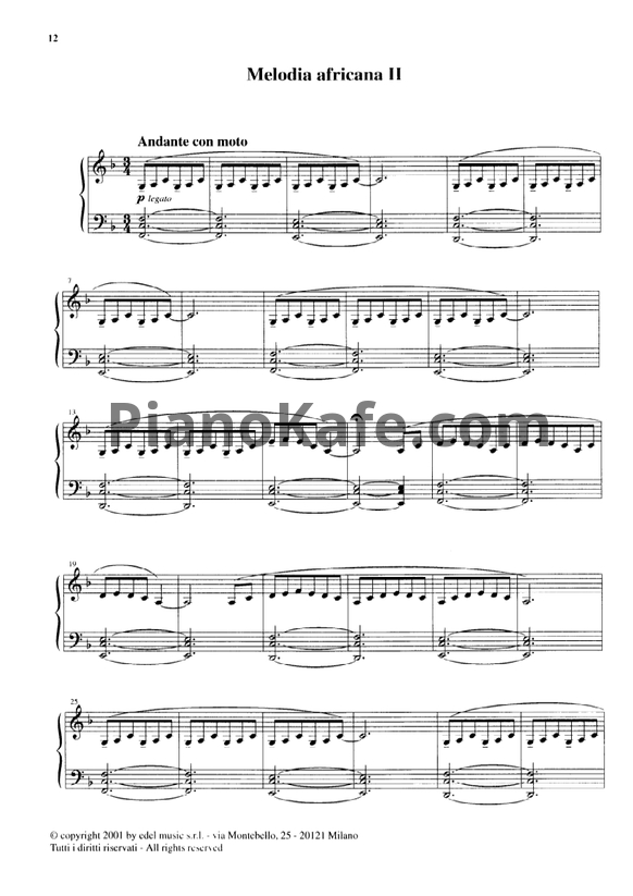 Ноты Ludovico Einaudi - Melodia africana II - PianoKafe.com