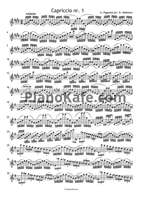 Ноты Никколо Паганини - 24 каприса в транскрипции для саксофона соло - PianoKafe.com