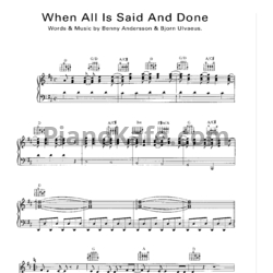 Ноты Abba - When all is said and done - предпросмотр