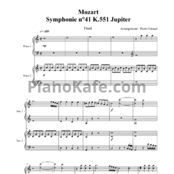 Ноты В. Моцарт - Симфония №45 (K. 551) "Jupiter" для 2 фортепиано - предпросмотр