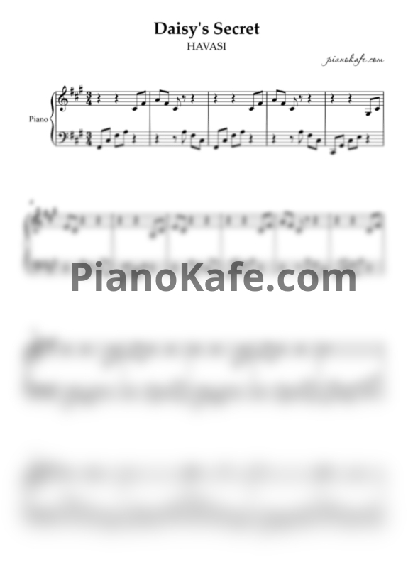 Ноты HAVASI - Daisy's secret - PianoKafe.com