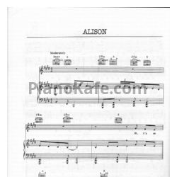 Ноты Elvis Costello - Alison - предпросмотр