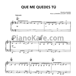 Ноты Shakira - Que me quedes tu - предпросмотр