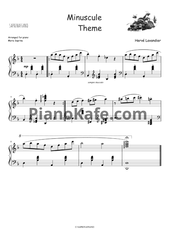 Ноты Hervé Lavandier - Minuscule (Piano Cover) - PianoKafe.com