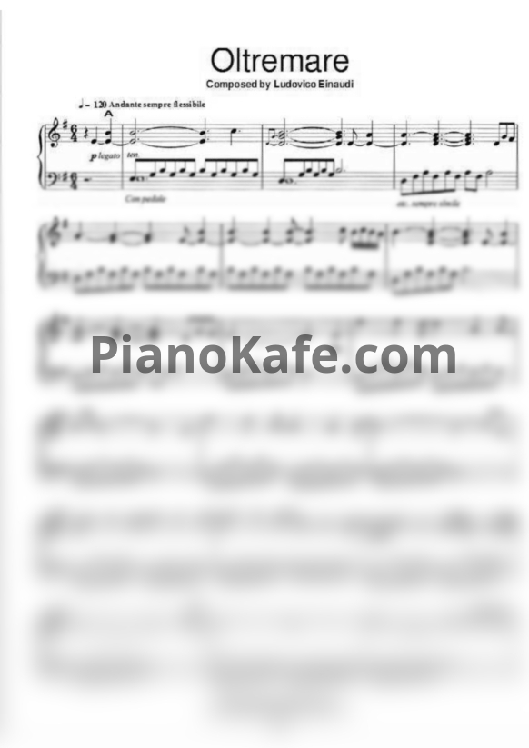 Ноты Ludovico Einaudi - Oltremare - PianoKafe.com