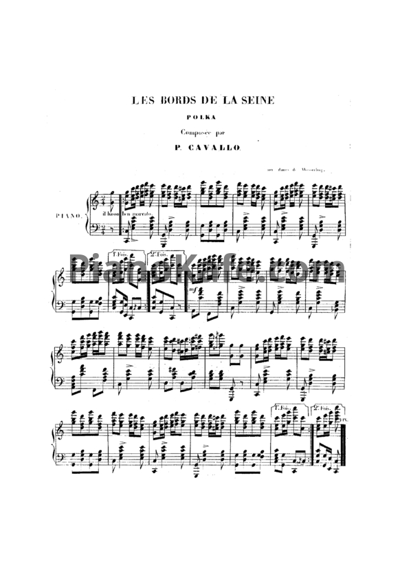 Ноты Peter Cavallo - Les bords de la Seine, Op.12 - PianoKafe.com