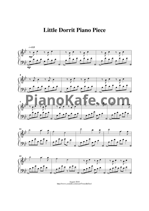 Ноты John Lunn - Little Dorrit (Piano piece) - PianoKafe.com