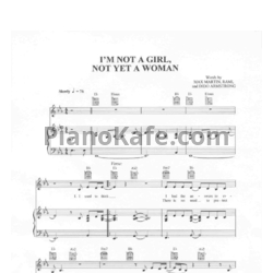 Ноты Britney Spears - I'm not a woman, not yet a woman - предпросмотр